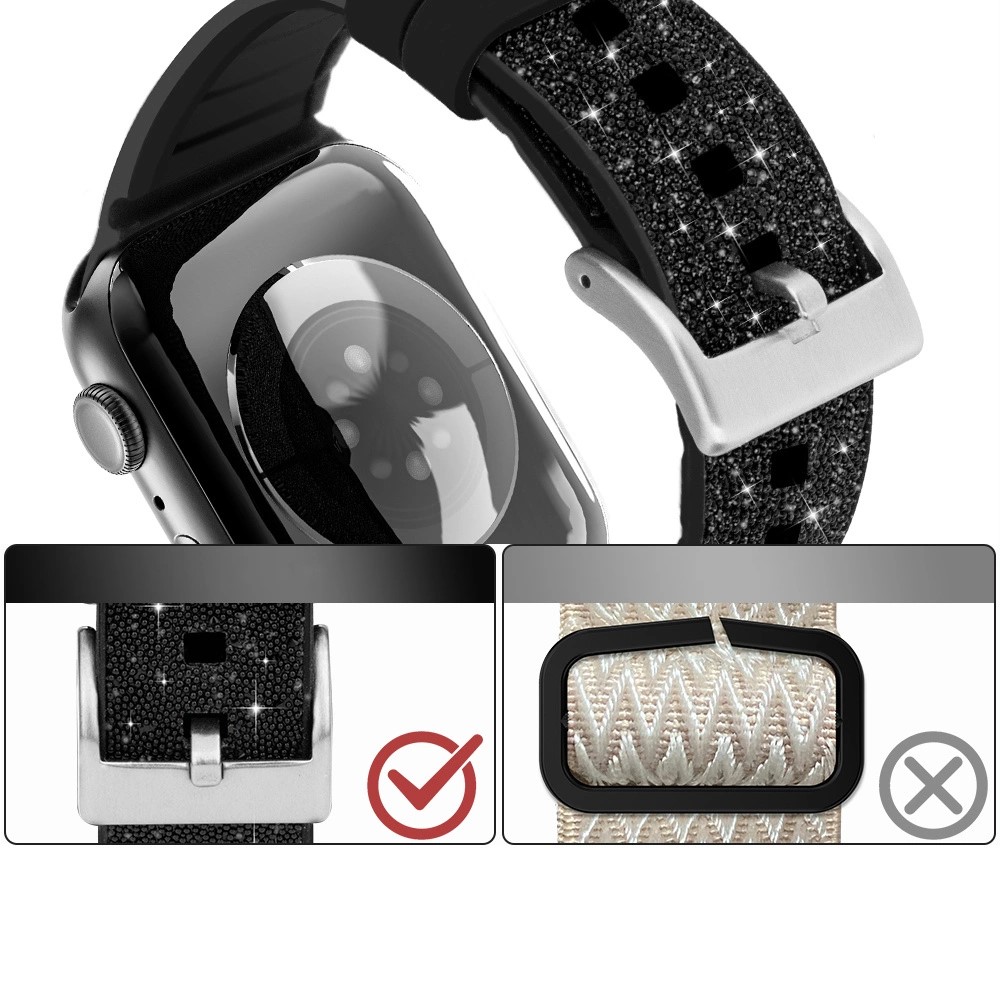 Curea din Silicon Ceas Apple Banda de Cristal Negru Kingxbar 6 / SE / 5/4/3/2 (40mm / 38mm) - 3 | YEO